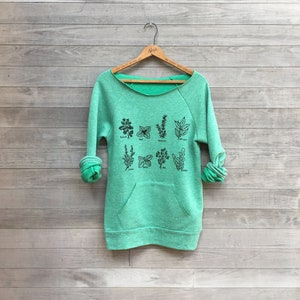 Organic Cotton Herbs Sweatshirt, Gift for a Gardener or Cook