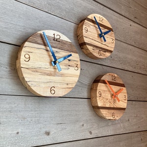 Harvest Moon Clock with Reclaimed and Salvaged Wood, One of Kind Wood Clock