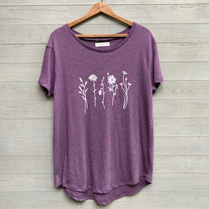 Oversized Floral Tee, Flowy Tee, Bluebells or Wildflowers