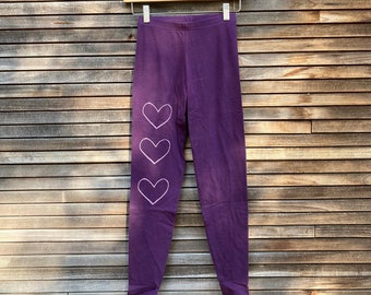 Final Sale Heart Leggings, Purple Leggings, Size XS