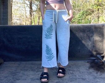 Fiddlehead Fern Sweatpants, Wide Leg Pants, Lounge Pants, Comfy Pants