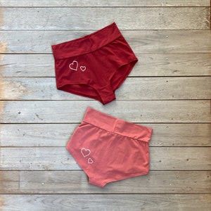Tiny Hearts Undies, Organic Cotton, Hip Hugging, Booty Loving Unders with Tiny Hearts
