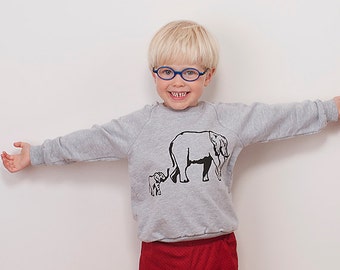 me and mama Elephant Sweatshirt, Kids Sweatshirt, Elephant Gift, Little Brother Gift, Little Sister Gift, 2-12