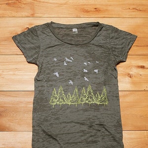 FINAL SALE Nature Tee, Burnout Tee, Yoga Tee/Tunic