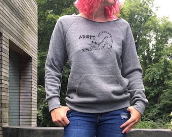 Adopt a Cat Sweatshirt, Rescue Shirt, Cat Lover Gift, Cat Sweater, S,M,L,XL,2XL