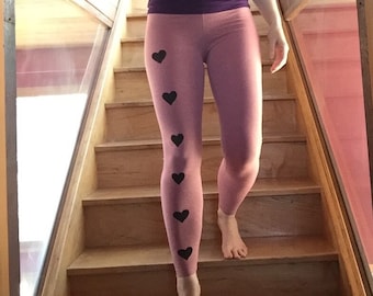 Valentine's Day Leggings, Hand Dyed