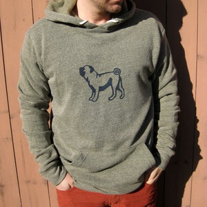 Pug Hoodie, Dog Sweater, Men's Pullover, Gift for a Guy, Pug Gift, Cozy Hoodie image 2