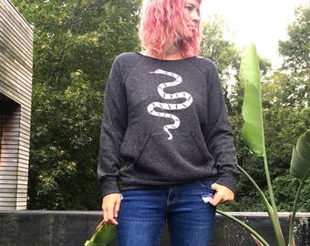 White Snake Sweater, Cozy Sweater, Snake Gift, Reptile Shirt, Fun Shirt