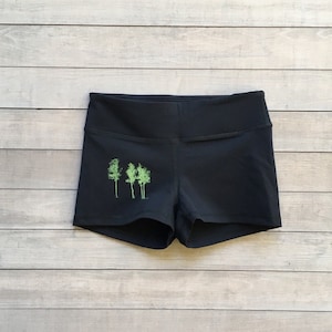 Hot Yoga Shorts, Tiny Trees, Workout Shorts, Booty Shorts, S,M,L