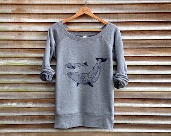 me and mama Whale Sweatshirt, Gift for Mom, Whale Gift, Cute Sweatshirt, Yoga Top, New Mom, Baby Shower, Blue Whale