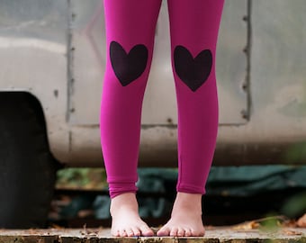 Valentine's Day Leggings, Heart Leggings, Girls Leggings, Pink Leggings