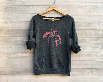 FINAL SALE Flamingo Sweatshirt, Size S