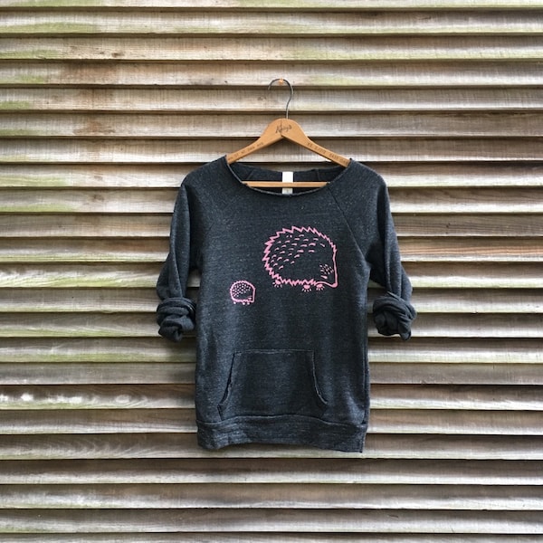 Ich und Mama Hedgehog Sweatshirt: Bio-Baumwollmischung, rohe Kante Hals