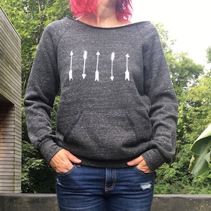 Organic Cotton Arrows Sweatshirt, Boho Top, Gift for a Girlfriend, Cozy Sweater, Yoga Top, Yogi Gift image 4