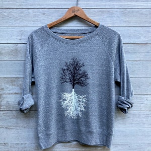 Shadow Tree Pullover, Yoga Gift and Slouchy, Loose Fitting Shirt for Hiking, Nature Lover Gift, Tree Shirt image 3