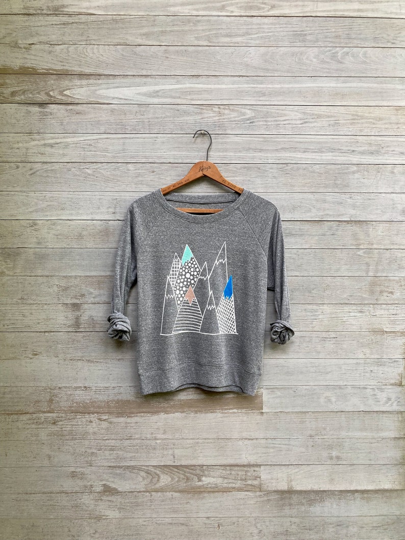 wild and free Mountain Pullover, Hiking Shirt, Camping Pullover, Yoga Top image 1