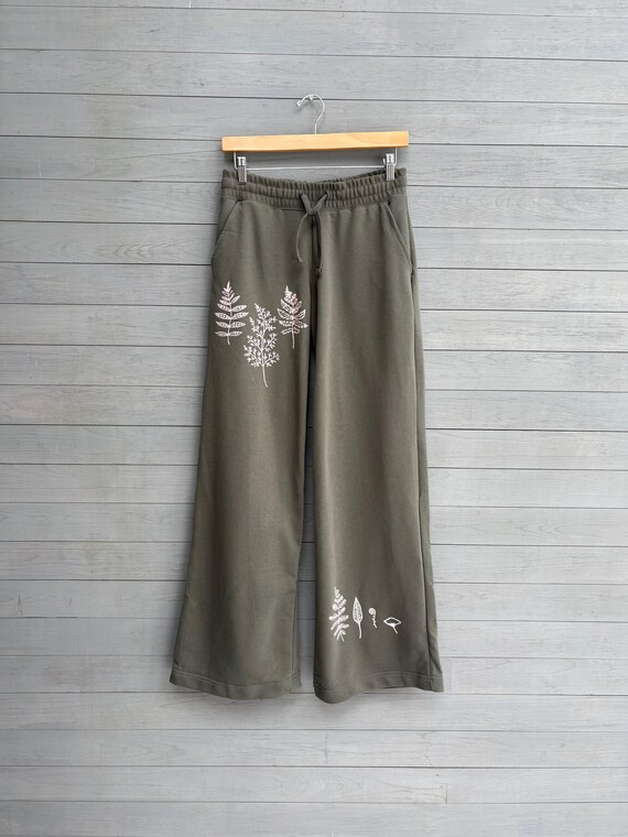 Wide Leg Fern Pants: Olive Green, Comfy + Warm Lounge Pants