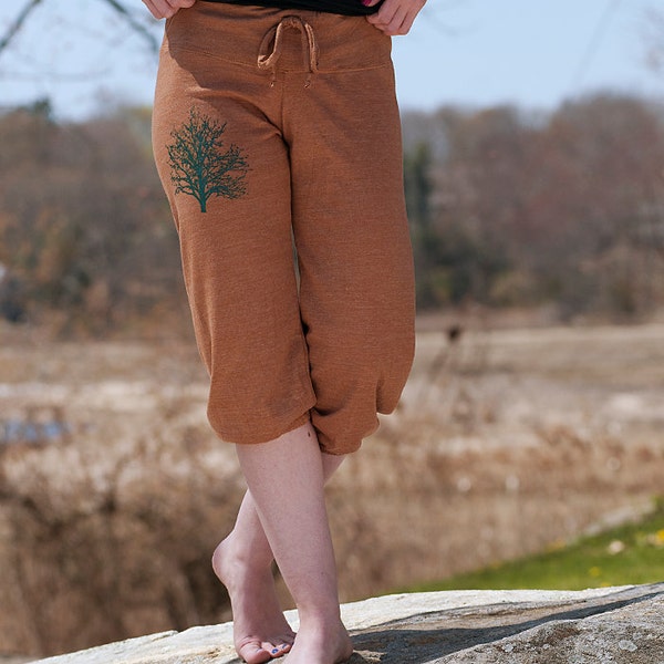 under the shade Tree Cropped Pants in Terracotta, Eco Friendly, Capris, Lounge Pants, Yoga Pants, S,M,L,XL