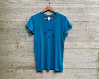 FINAL SALE Turtles Shirt, Organic Cotton, Size Small