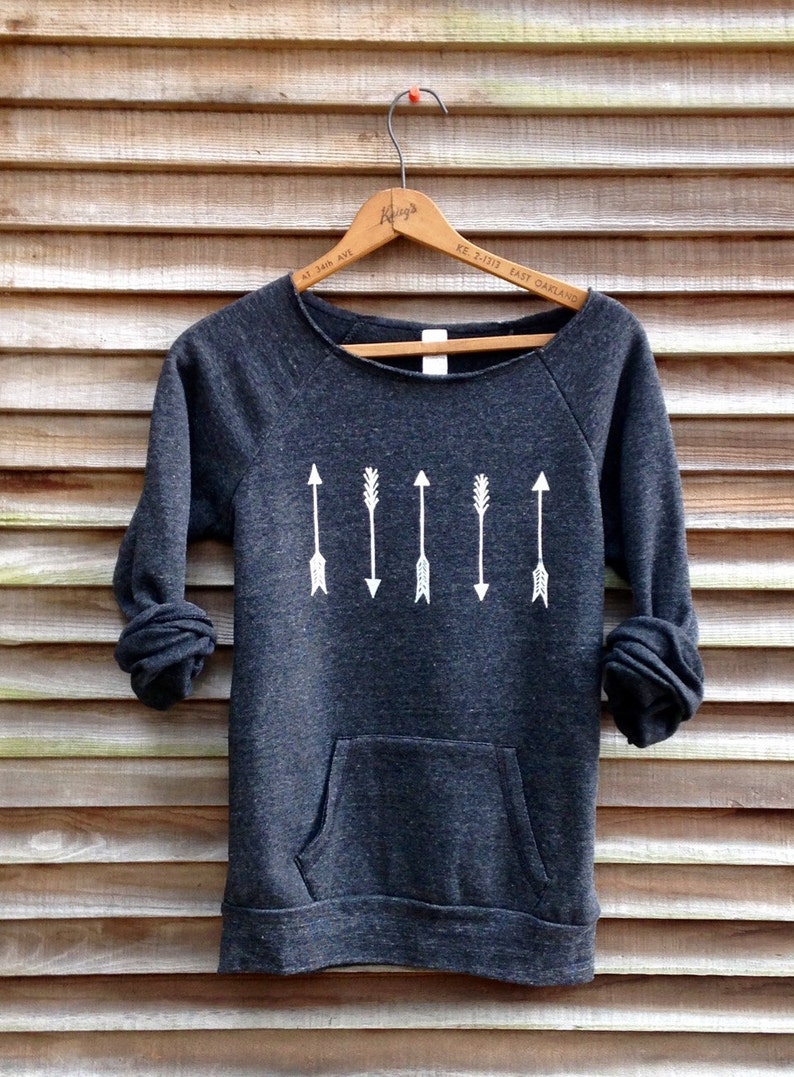 Organic Cotton Arrows Sweatshirt, Boho Top, Gift for a Girlfriend, Cozy Sweater, Yoga Top, Yogi Gift image 3