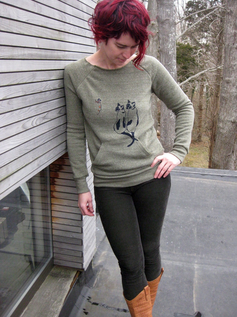 two peas in a pod Siamese Cat Sweatshirt, Cat Sweater, Cat Shirt, S,M,L,XL,XXL image 3