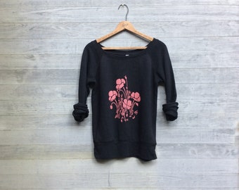 can't wait for spring Poppies Sweatshirt, Floral Sweater, Gardening Shirt, Gift for Mom, Poppies Top, Yoga Gift