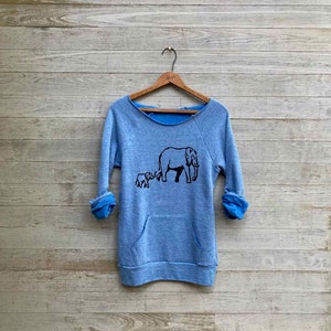 Organic Cotton Elephant Sweatshirt, Mom Gift, Elephant Lover, New Mom, Mother's Day image 6