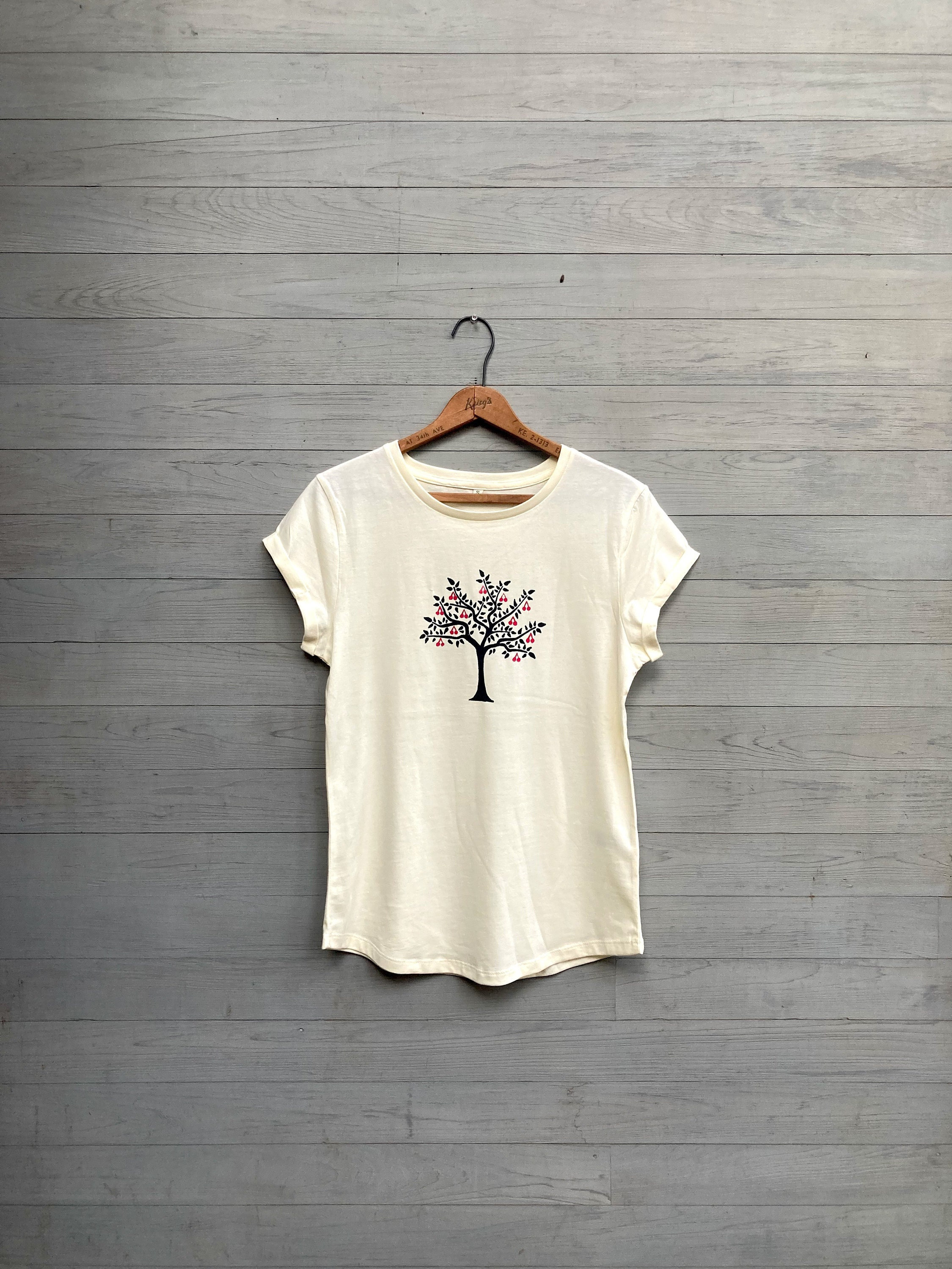 Check Tree Shirt Cherry Tree Tee, Organic Cotton Tshirt - Etsy