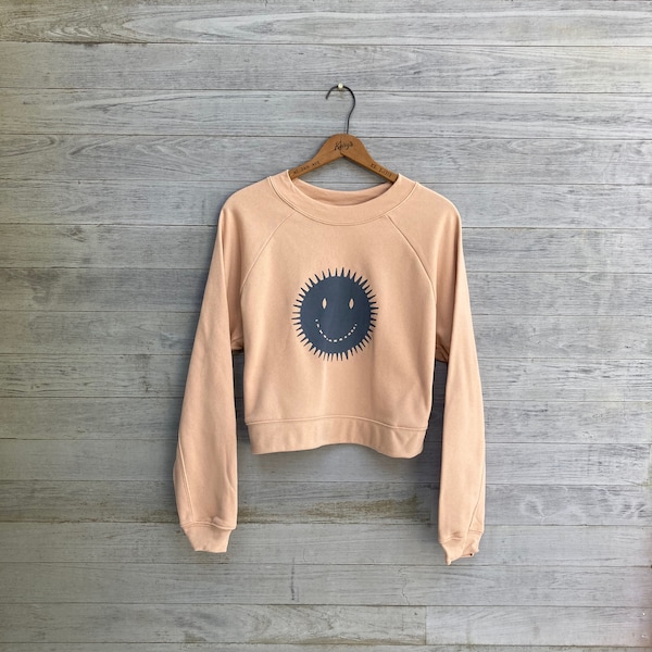 Have a Grey DAY! Sweatshirt, Crop Top, Smiley Face Top, Cozy Sweatshirt, Super Soft Top, Gym Top