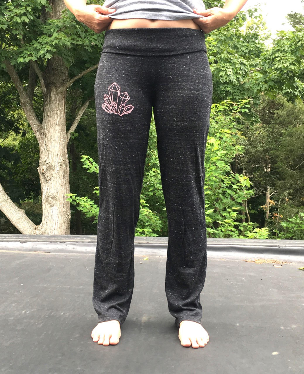 Namaste Pants with Crystals Lightweight Yoga Pants Rose | Etsy
