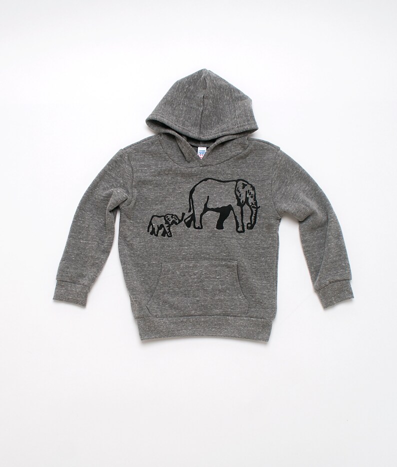 Elephant Hoodie, Kids Hoodie, Back to School, Elephant Gift, Cute Hoodie, 2T 14 Years image 2