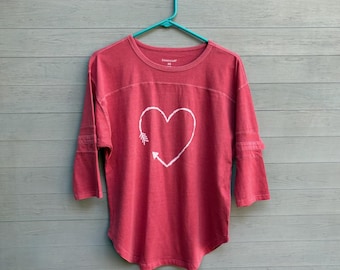 3/4 Sleeve Heart Tee, Cotton Jersey