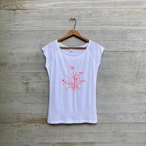 Calla Lily Tee, Bamboo + Organic Cotton, Cap Sleeve Tee, Silky Tee, Mother&#39;s Day Gift, Floral Tee