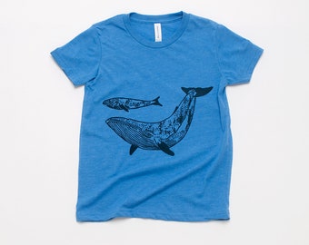 Whale Tee, Tee for a Boy, Kids Tee, Summer Tee, Beach Tee, Youth Tee