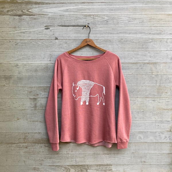 The Wandering Bison Sweatshirt, Lightweight Sweatshirt, Buffalo Top