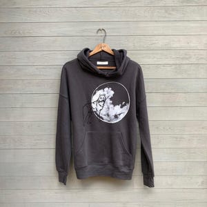 Wolf and Full Moon Hoodie, Dark Grey Hoodie