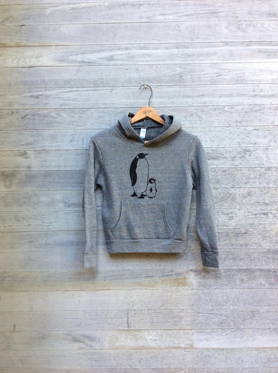 Kids Penguin Hoodie: Soft Fleece, Hand-printed Design