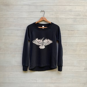 Crescent Moon Hawk Sweatshirt, Comfy Sweatshirt, Yoga Top