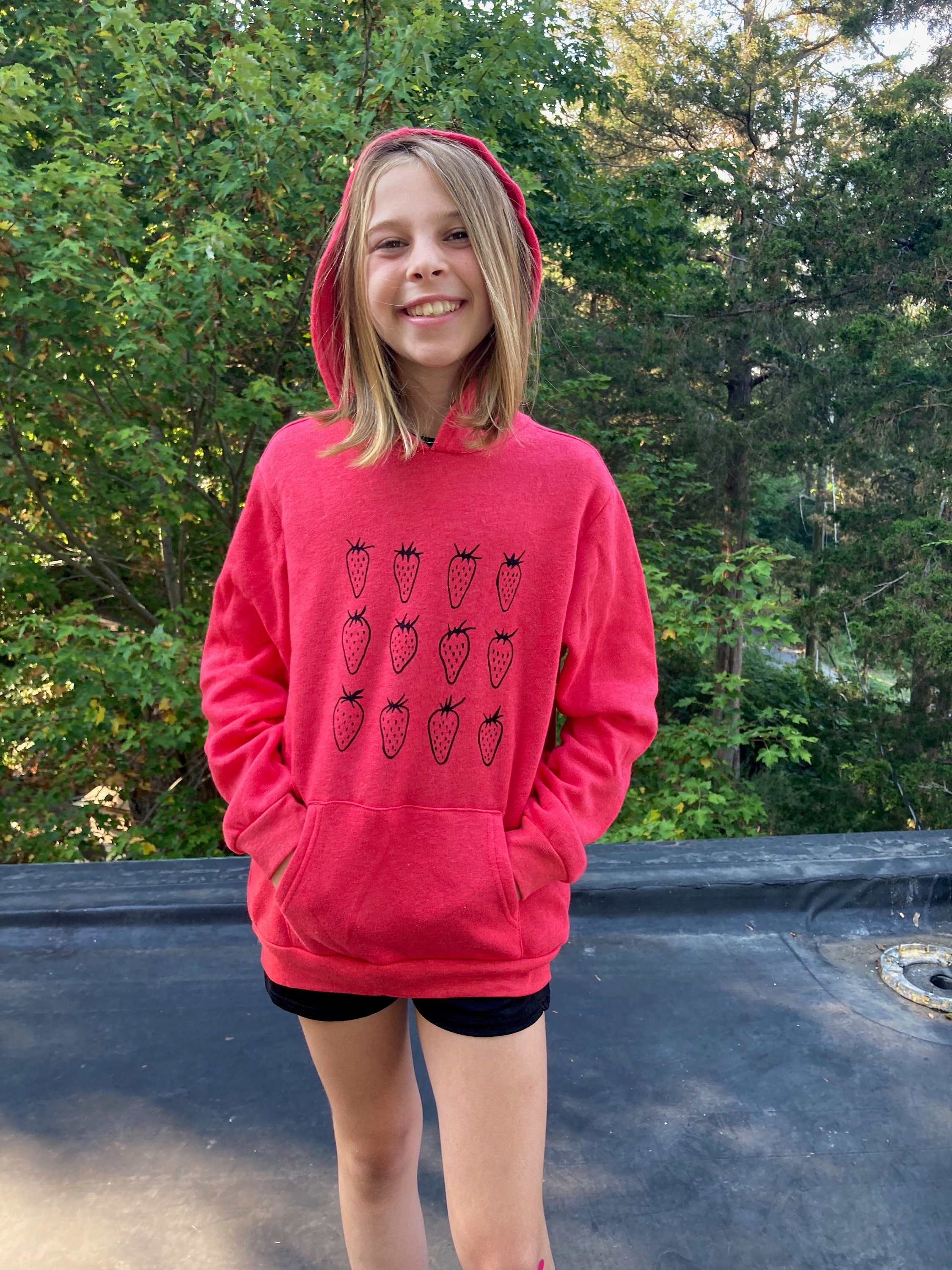 Strawberry Hoodie Red Hoodie Back to School Fruit Gift - Etsy Canada