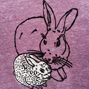 Year of the Rabbit Sweatshirt in Organic Cotton, Easter Gift, Bunny Rescue, Purple Bunny Sweater, Mother's Day Gift image 4