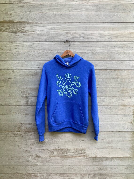 Octopus Hoodie Beach Hoodie Cozy Hoodie Blue Hoodie