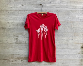 Root Veggies Cotton Tee - Gardener Gift