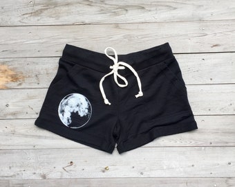 Moon Shorts, Cute Shorts, Gym Shorts, Running Shorts, Summer Shorts, Beach Shorts, Workout Shorts, camping shorts