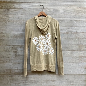 Daisy Hoodie in Tan, Lightweight Zip Up Hoodie, Unisex Hoodie, Weekend Wear