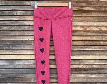 FINAL SALE Leggings, Heart Leggings, Size XS