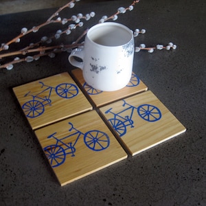 Bicycle Coasters, Reclaimed Cypress