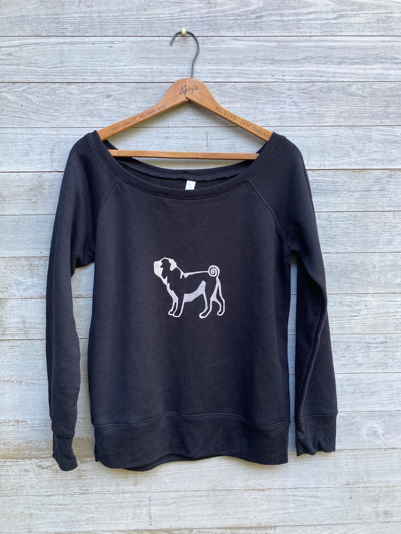 cute as a button Pug Sweatshirt, Pug Sweater, Pug Gift, Cozy Sweatshirt image 2