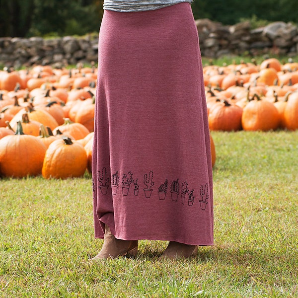 not so needy Cactus Skirt, Maxi Skirt, Fall Fashion, S,M,L