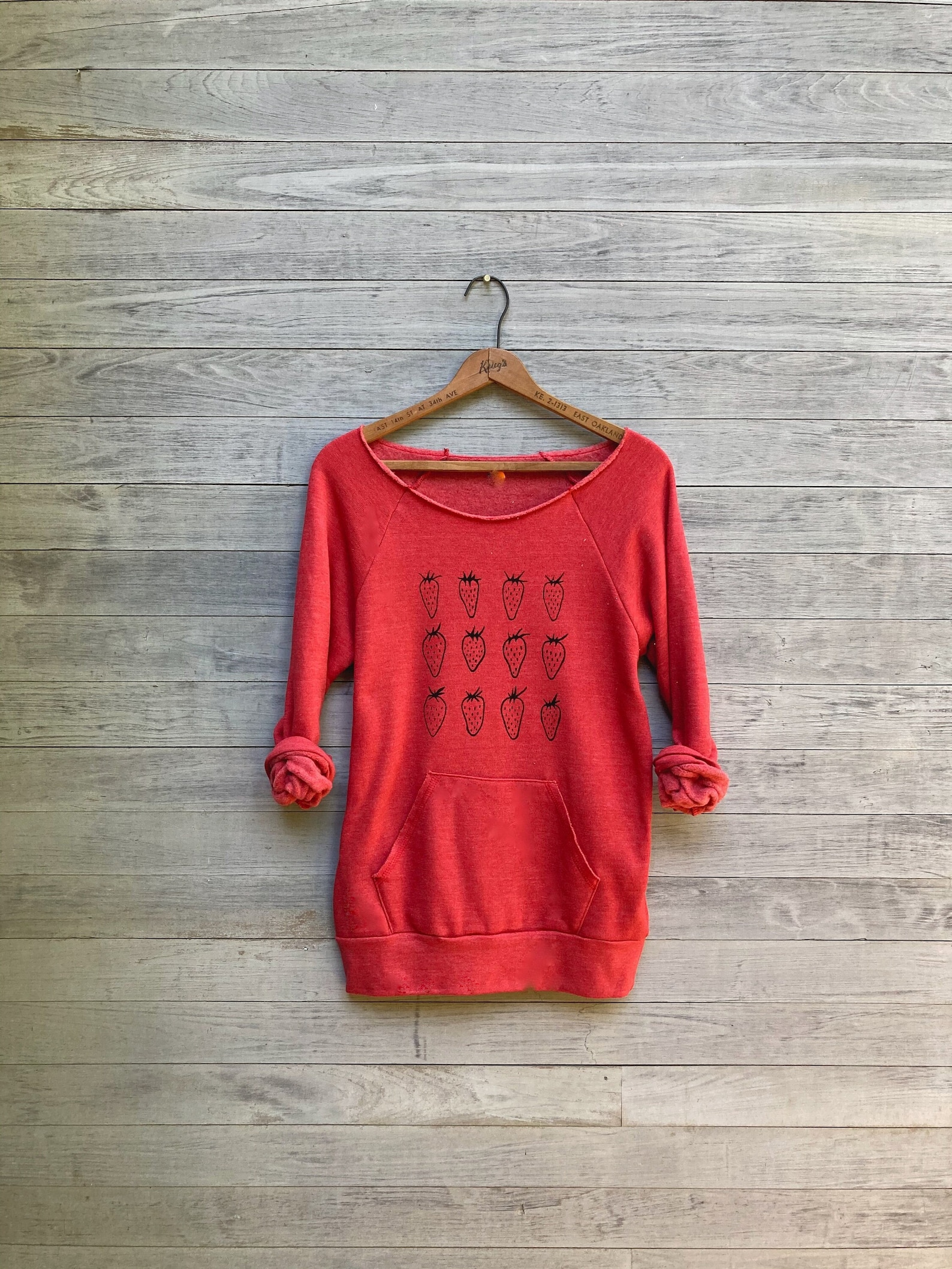 Strawberry Fields Forever Sweatshirt, Strawberry Gift, Vegan Gift, Vegetarian Gift, Gift for a Gardener