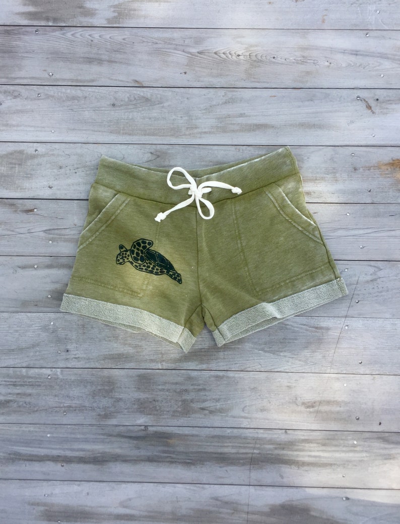 Turtle Shorts, Summer Shorts, Beach Shorts, Yoga Shorts, Turtle Gift, Gym Shorts, Running Shorts image 1